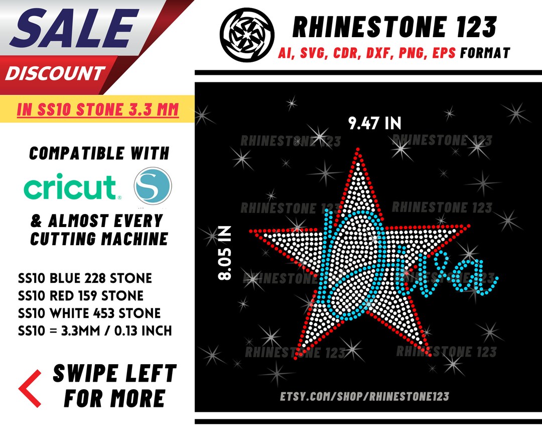 Star Diva Rhinestone Template for Cricut Rhinestone Template Material ...