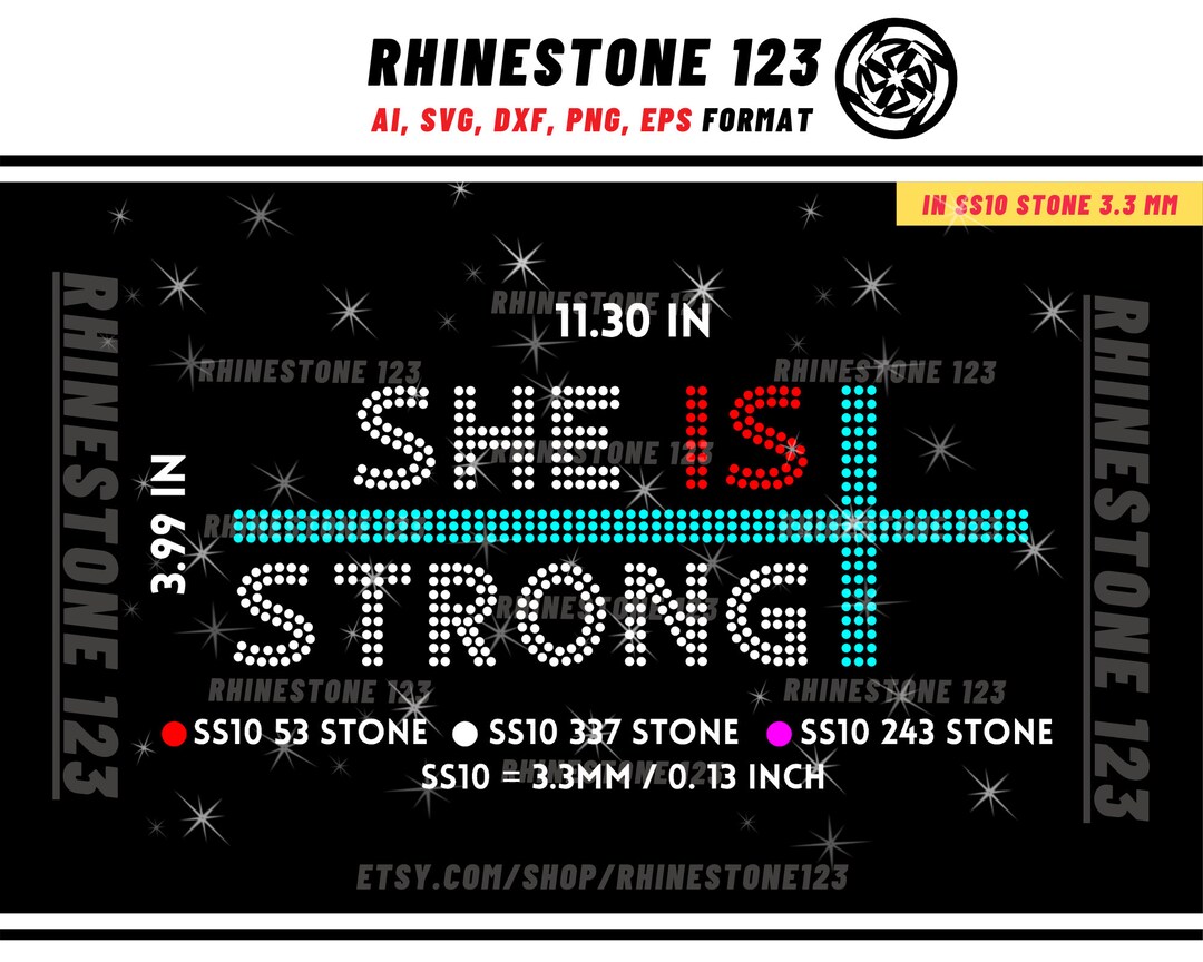 She is Strong Rhinestone Template for Cricut Rhinestone Template ...