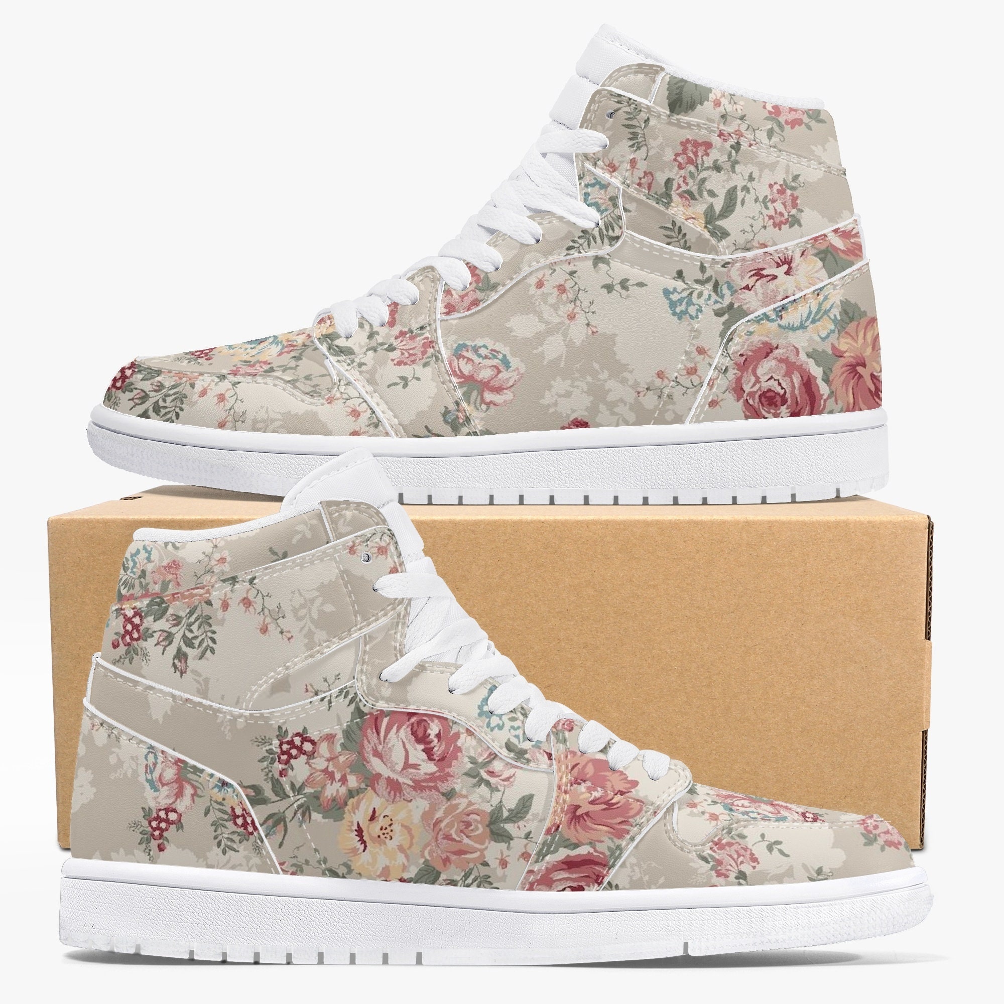 White Rose Sneakers Floral Shoes Personalized Photo Sneakers Etsy