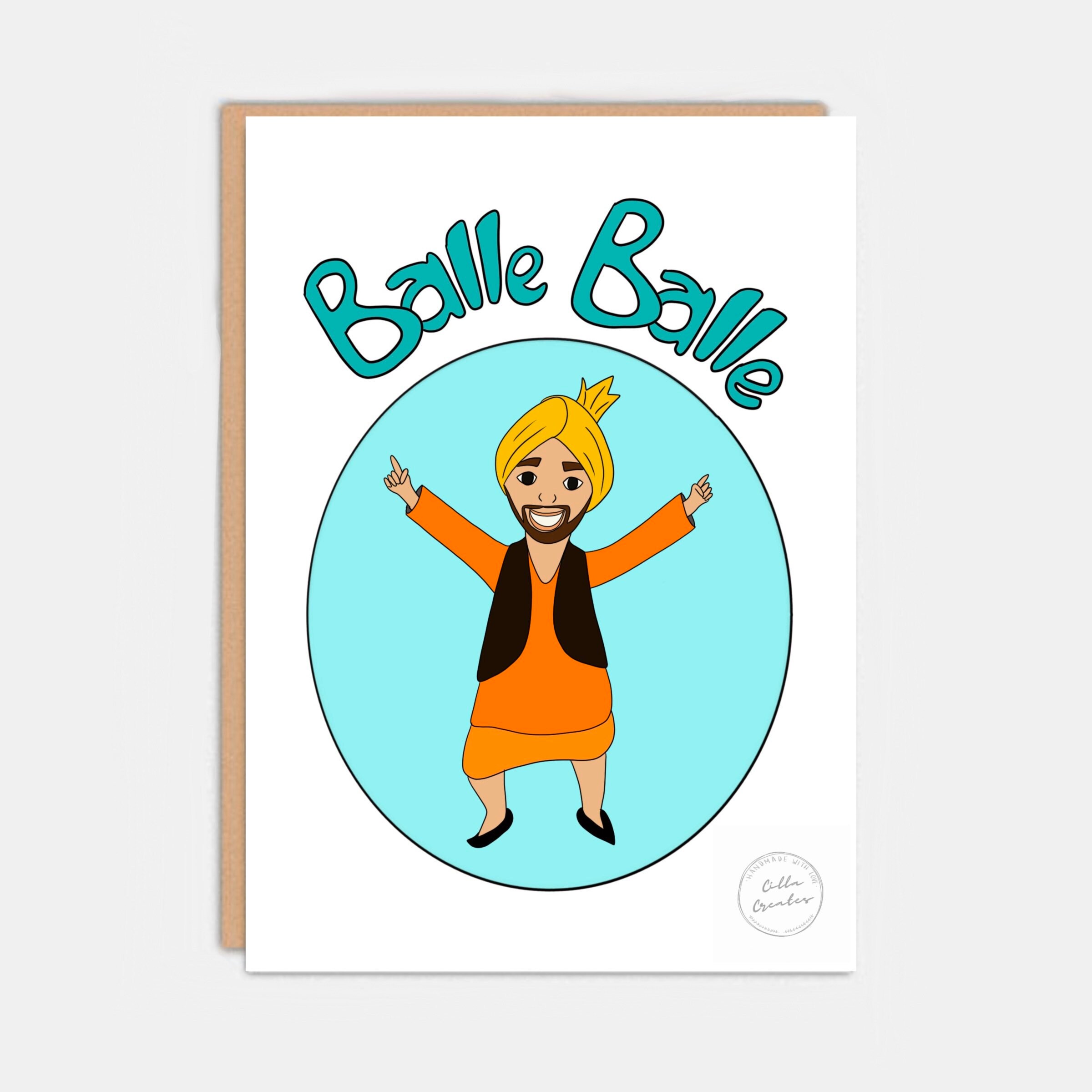 Balle Balle desi Punjabi south Asian greeting card Etsy