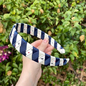 Nautical Sailor Headband Embroidered Anchor Elastic Costume Accessory Boland 44356 - Navy Sailor Tiara with hat, headband, sailor  main image 4