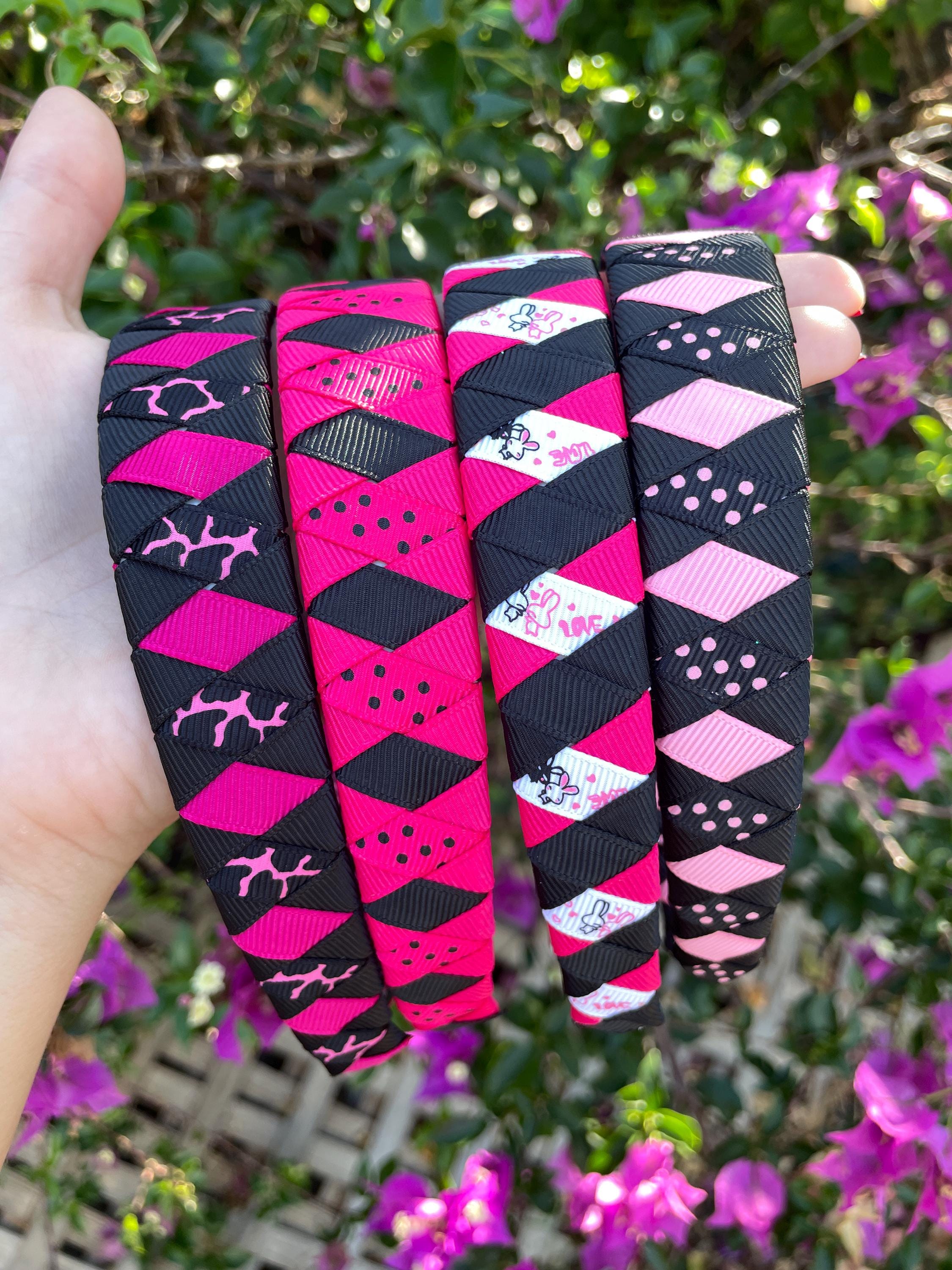 Chic Beaded Headband - Black and Pink FROG-SAC-2-Confetti-Headbands-  main image 3