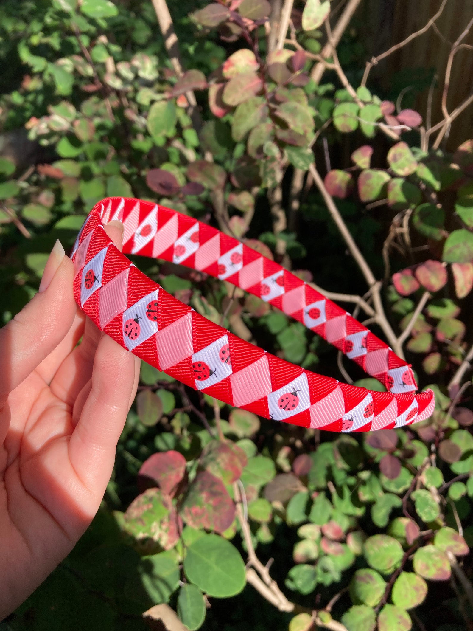 Red Ladybug Headband: Handmade hair accessory for women
