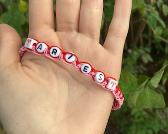 Pulseira de Áries feita à mão, presente de astrologia