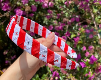 Red & White Headband: Hair Accessories for Women