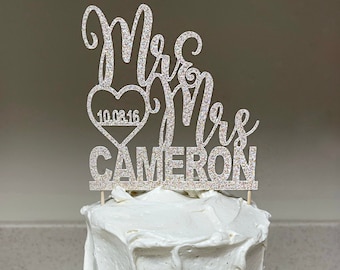 Wedding Cake Topper | Mr and Mrs | Wedding Cake | Engagement | Bridal Shower | Personalized