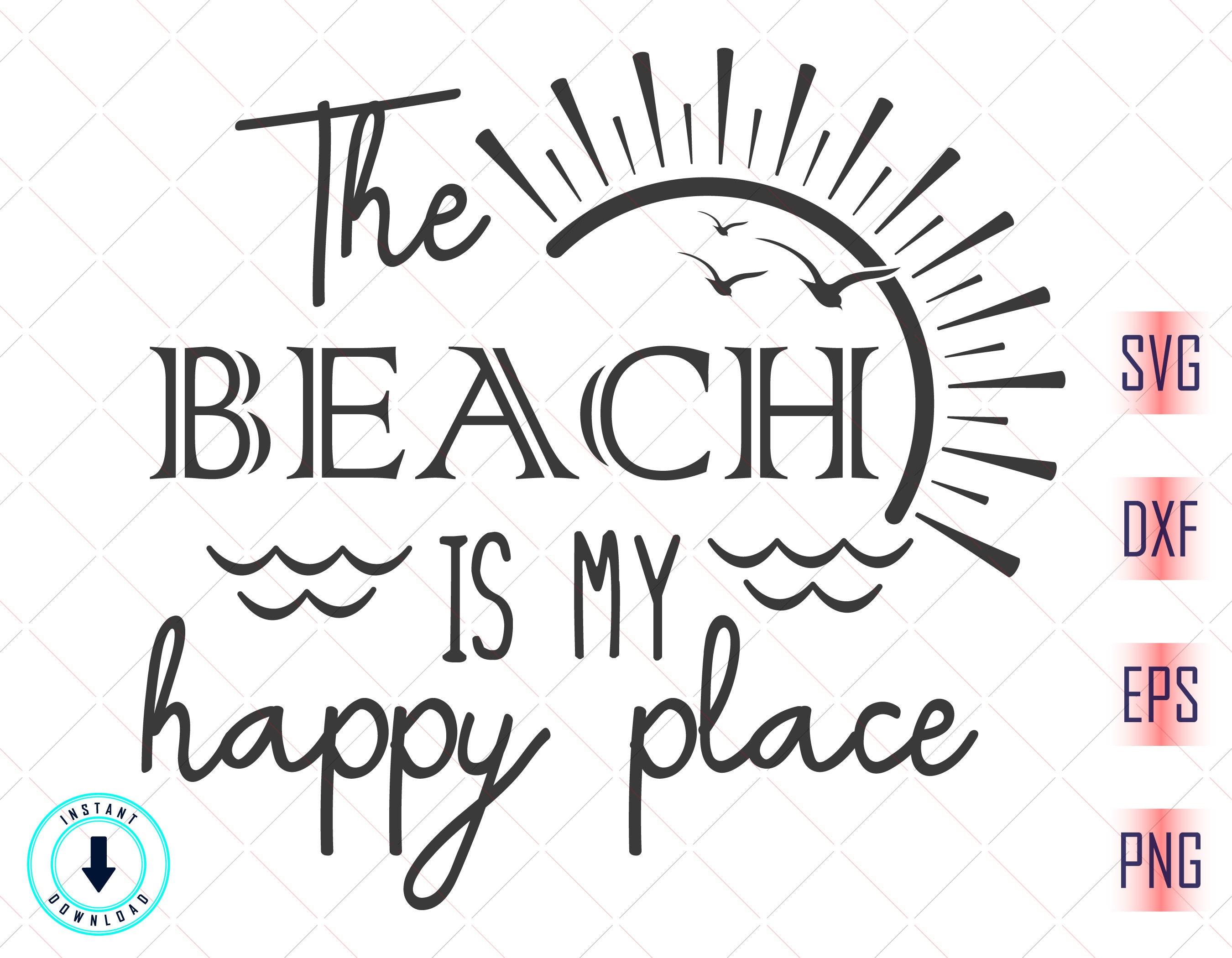 Der Strand ist mein Happy Place Svg Strand Svg Urlaub Svg | Etsy