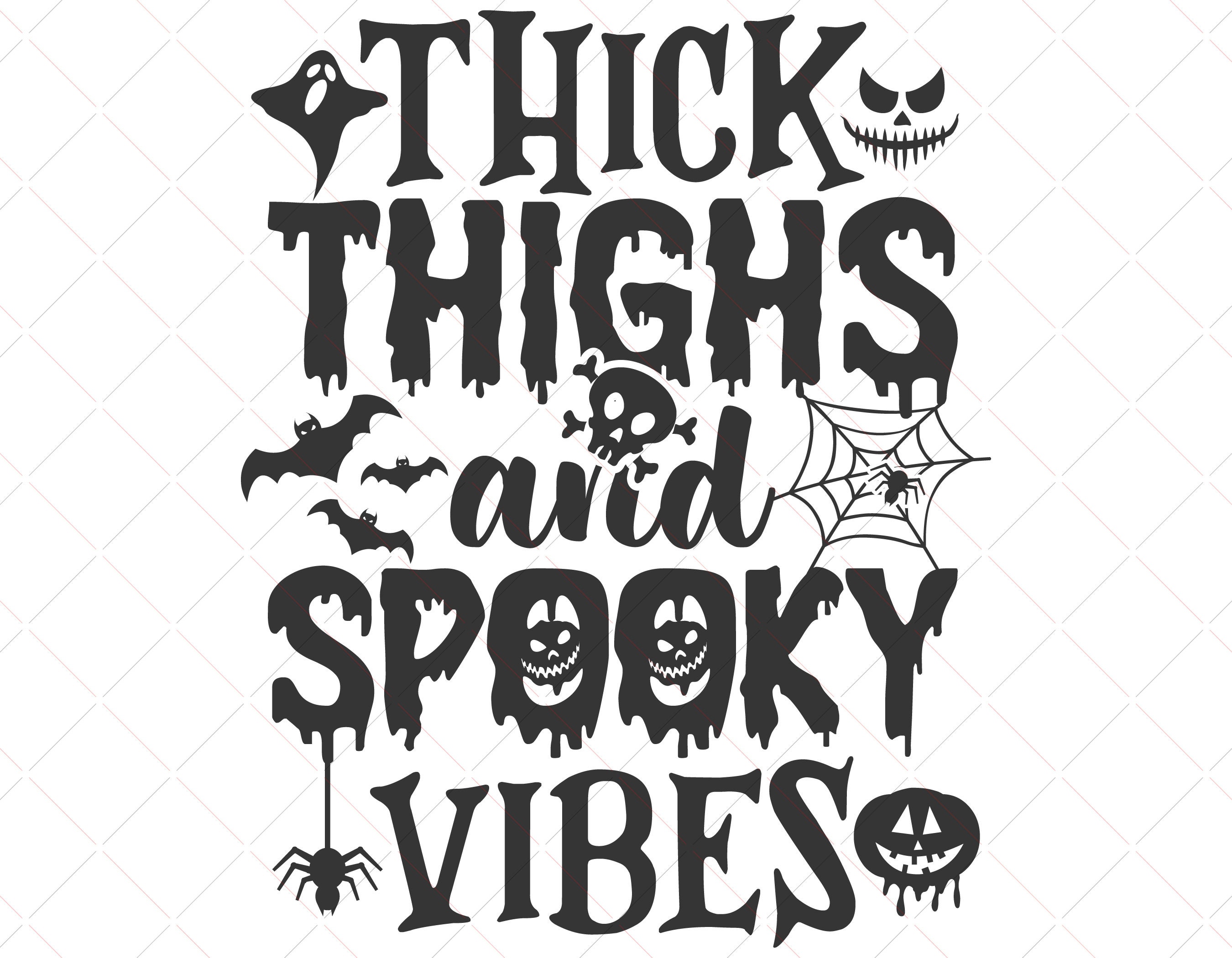 Thick thighs and spooky vibes svg Halloween quote svg | Etsy