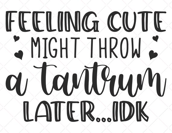 Feeling Cute Might Have A Tantrum Later Idk T-Shirt Feeling Cute Might Have A Tantrum Later Idk T-Shirt