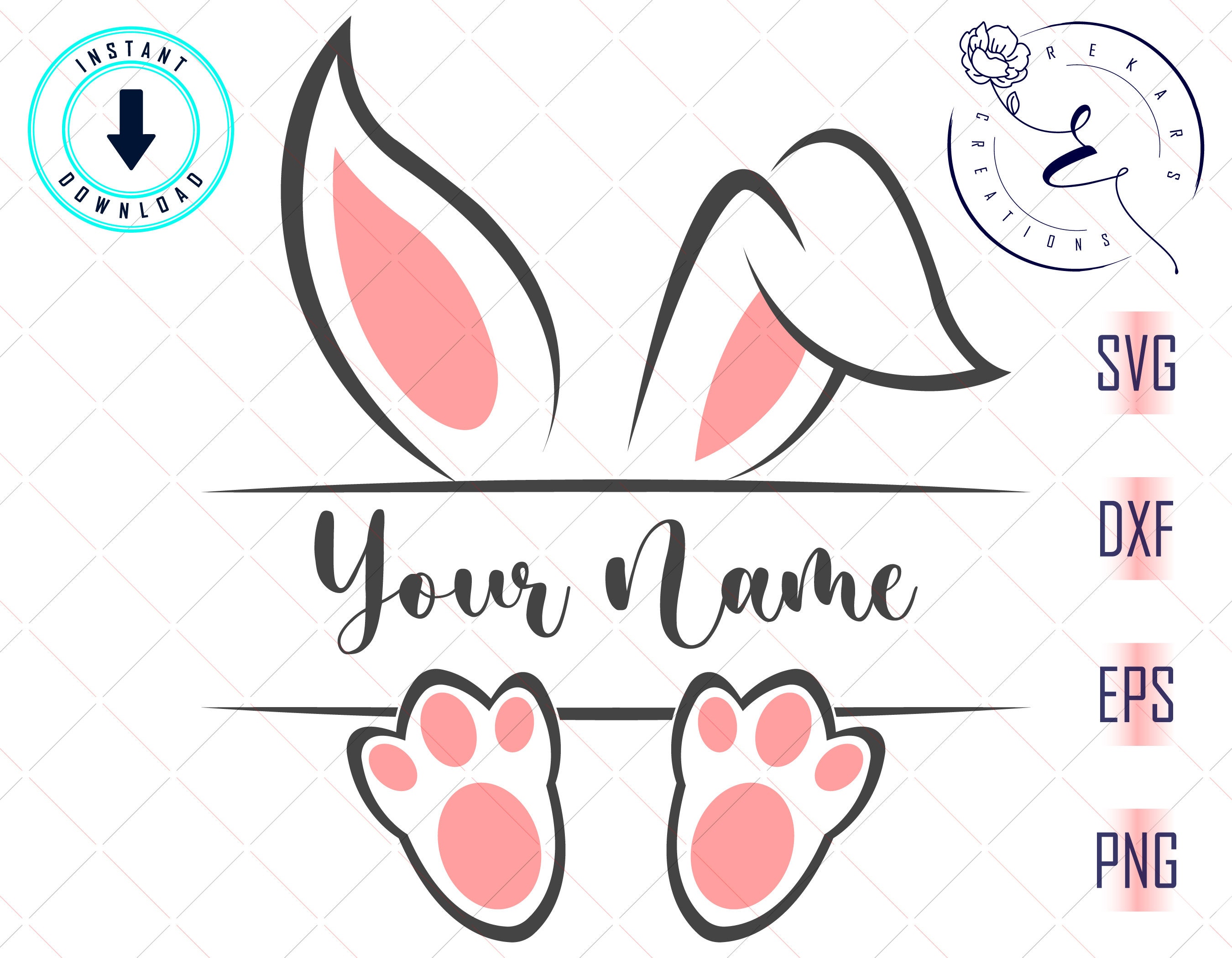 Easter Bunny Ears & Feet svg svg pour cricut Joyeux svg de Etsy