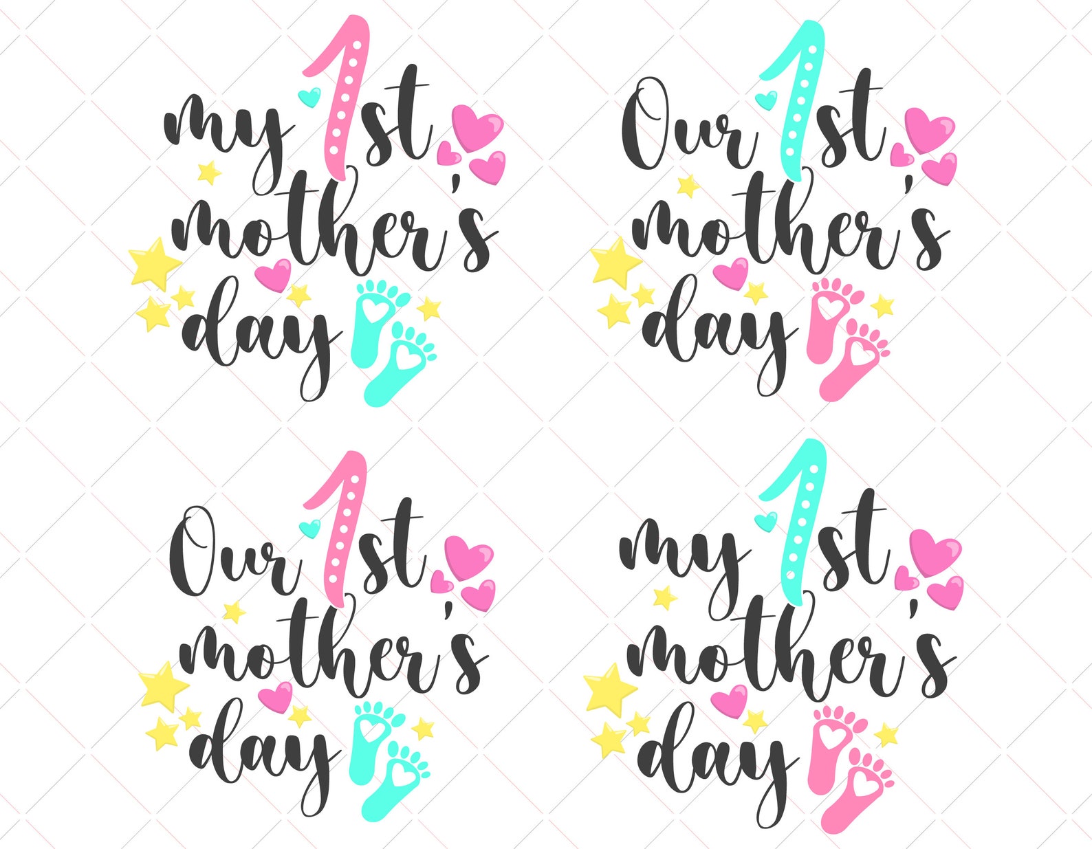 Download My 1st mothers day Our First Mother's Day svg | Etsy