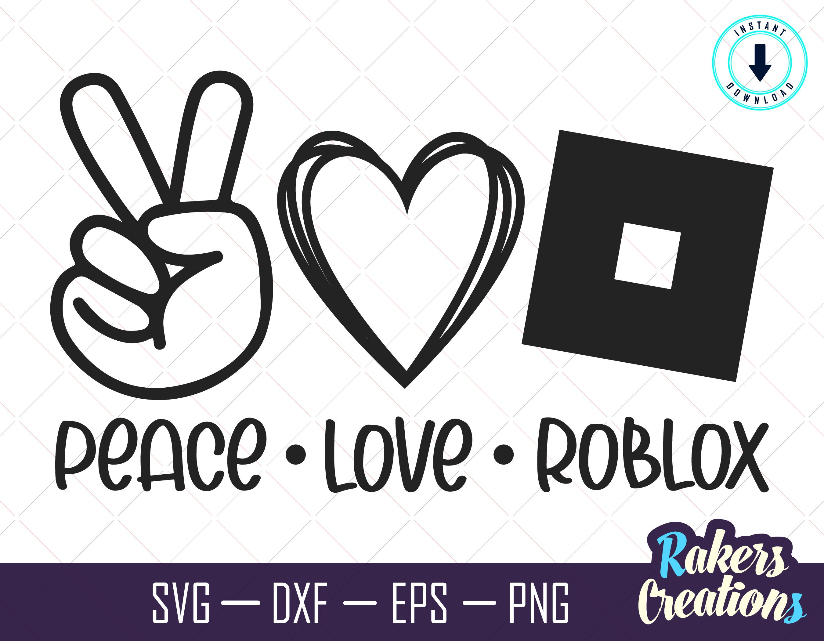 Roblox Peace Love Roblox Tee Shirt Girl Gift Embroidered 