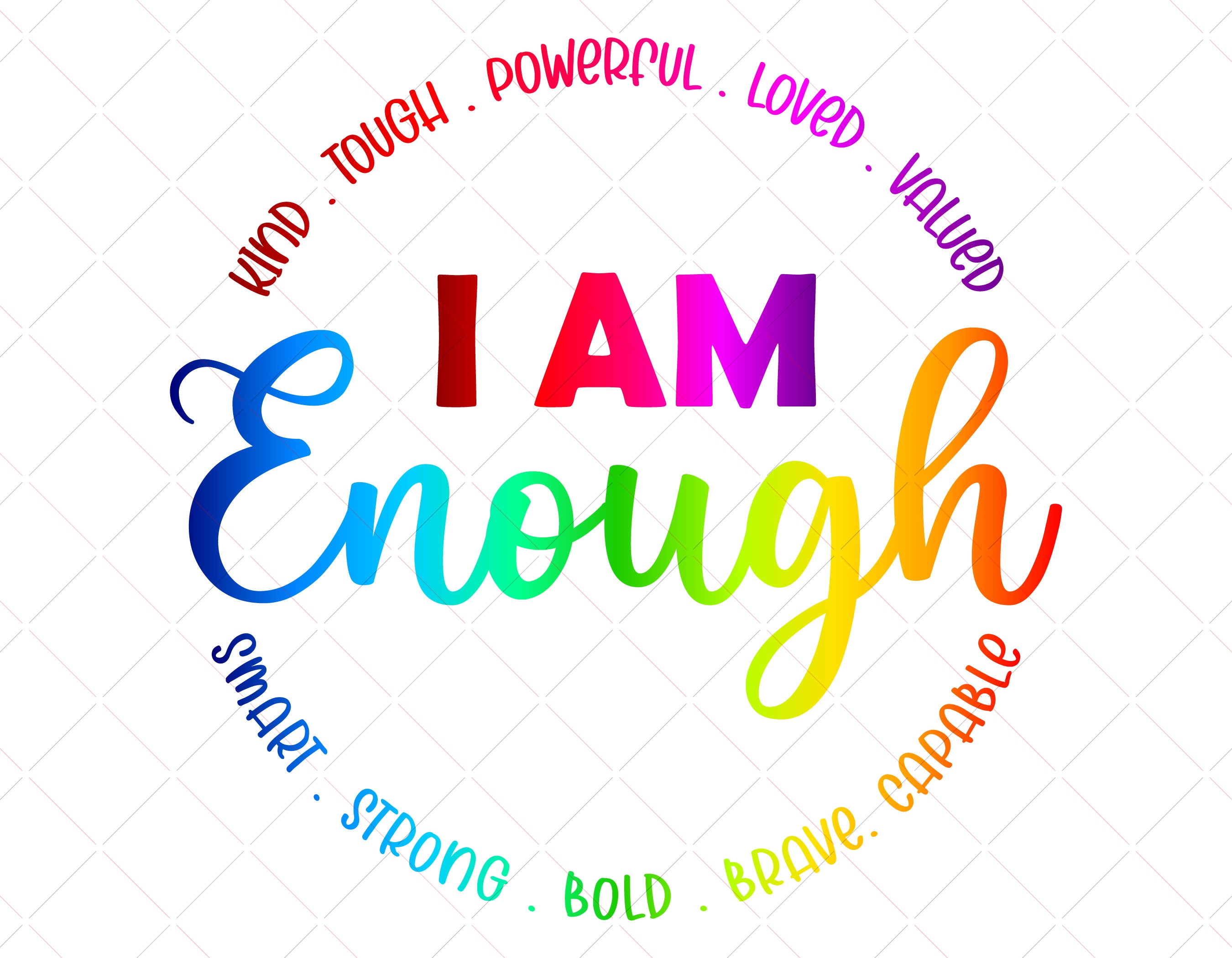 I Am Enough svg Christian svg inspirational svg positive Etsy