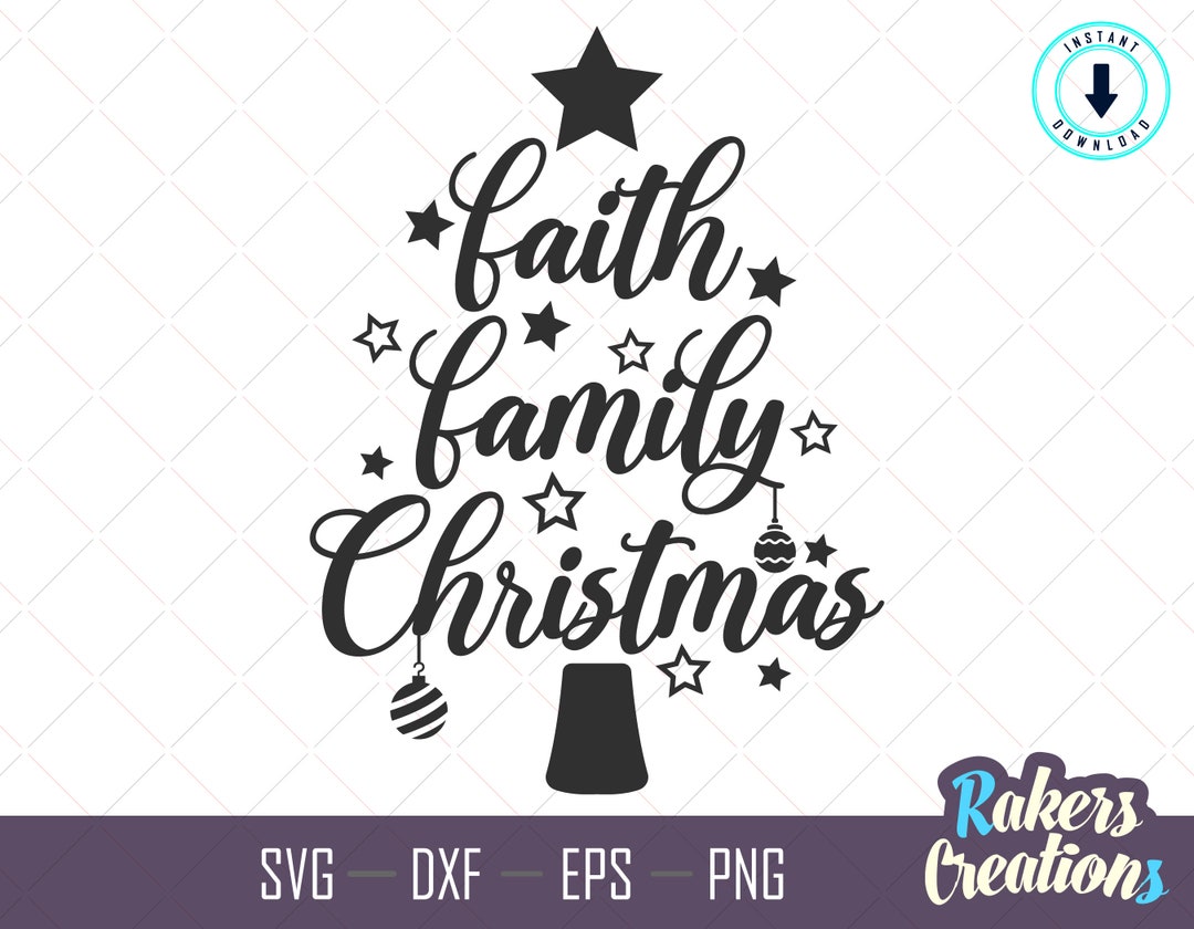 Faith Family Christmas Svg Christmas Svg Family Christmas Etsy