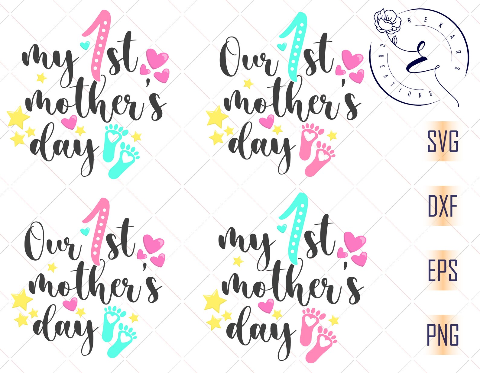 Download My 1st mothers day Our First Mother's Day svg | Etsy