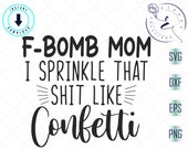 F Bomb Mom Confetti Design Handmade 40 Ounce Insulated Tumbler