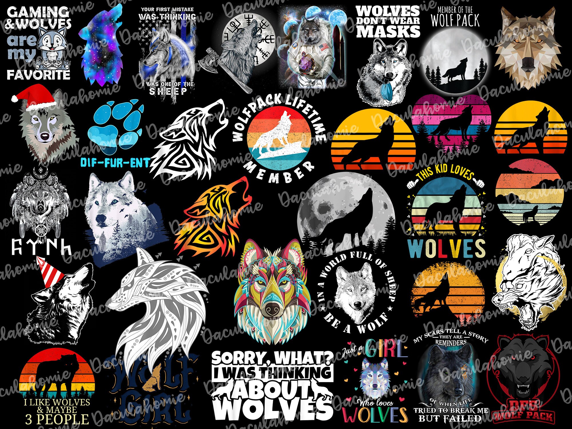 Bundle 79 Wolf png Wolf Face Wolf Head Wolf Prints Digital | Etsy
