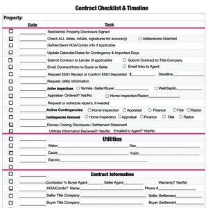 Transaction Coordinator/ Real Estate Check List - Fillable Form