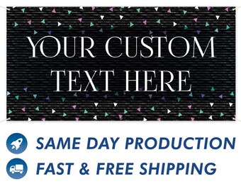 Custom Design Vinyl Banner for Announcing Special Events or Promotions / Choose Size and Add Your Text