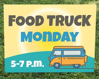 Food Truck Custom 18x24-inch Yard Sign H-Stakes Included