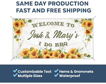 I Do BBQ Custom Wedding Vinyl Banner BBQ Party