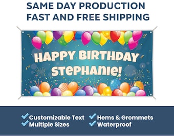 Happy Birthday Custom Vinyl Banner