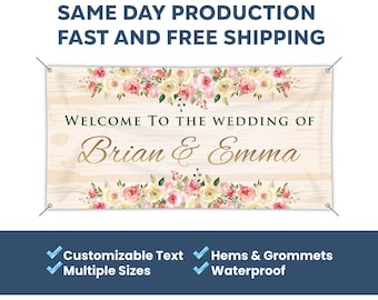 Welcome To The Wedding Custom Vinyl Banner Wedding Congratulations