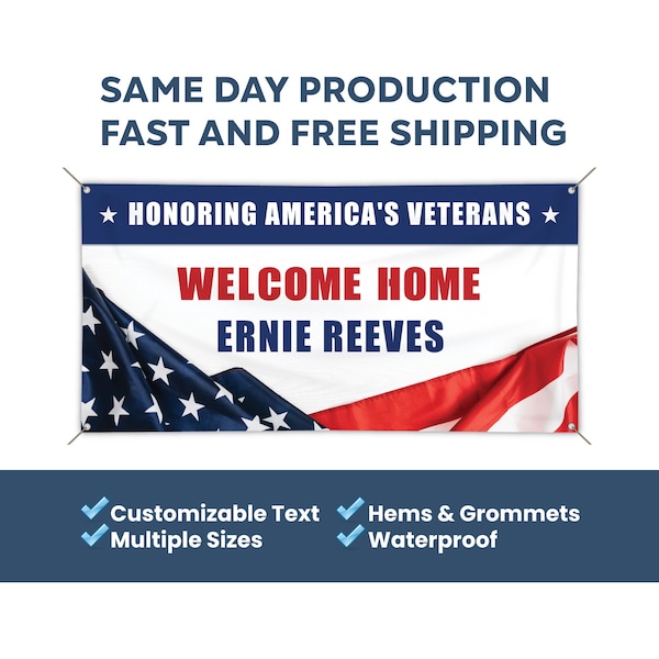 Honoring Veterans Custom Military Vinyl Banner