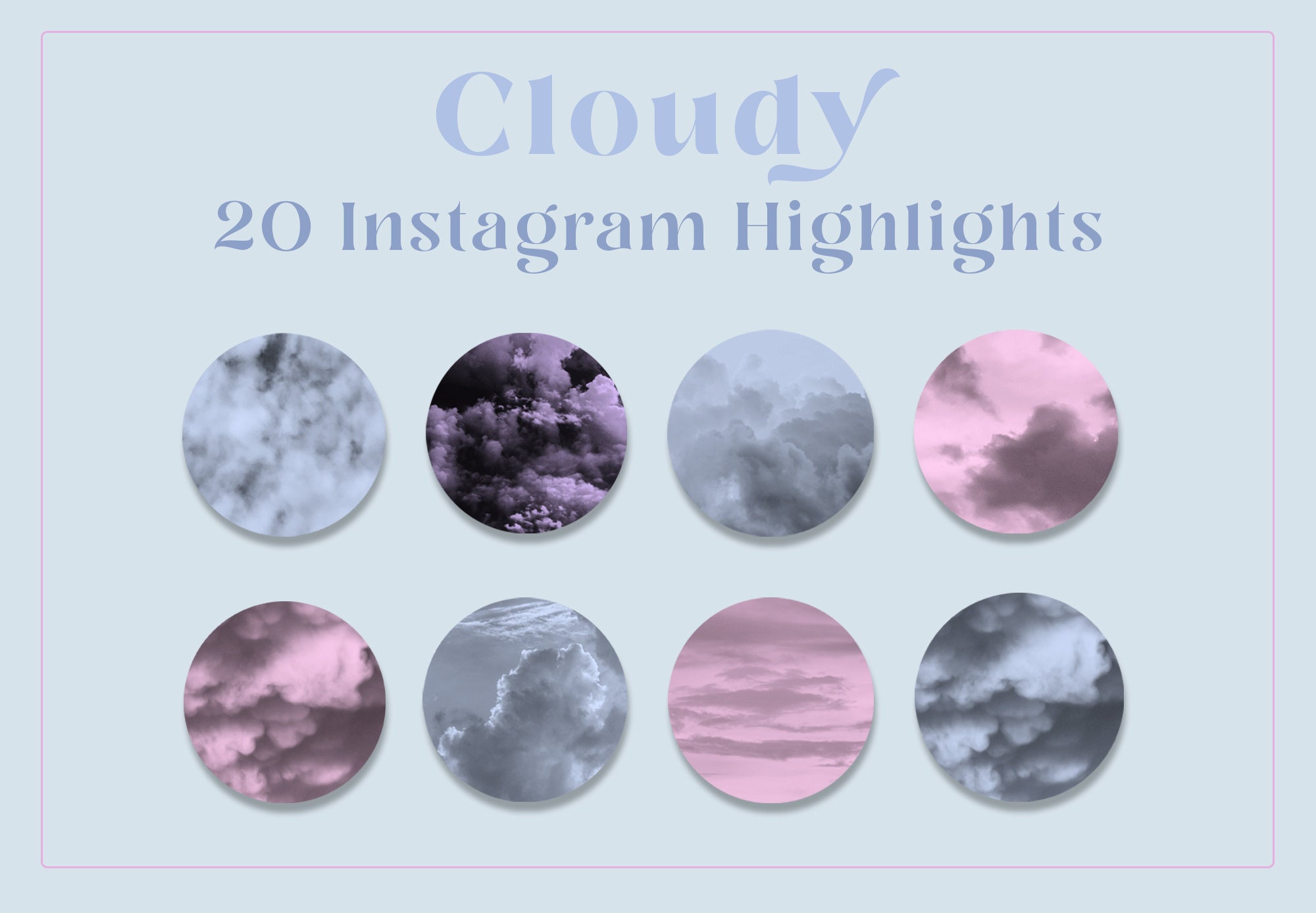 Cloudy / 20 Cloud Instagram Highlight covers Insta Icons Etsy
