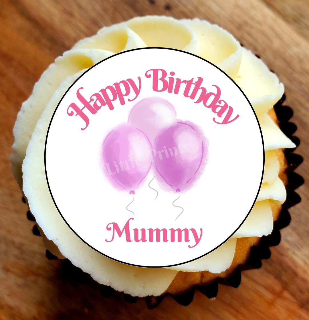 Personalised Edible Cupcake Toppers Your Text/wording Font Etsy