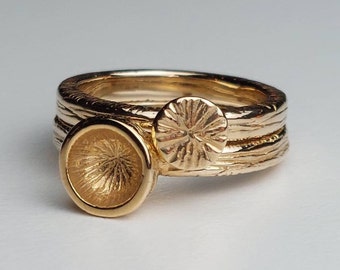 MODULARE RINGS bon bon gelbe Bronze, stapelbare Ringe, Bronzering, Bronze Stapelringe