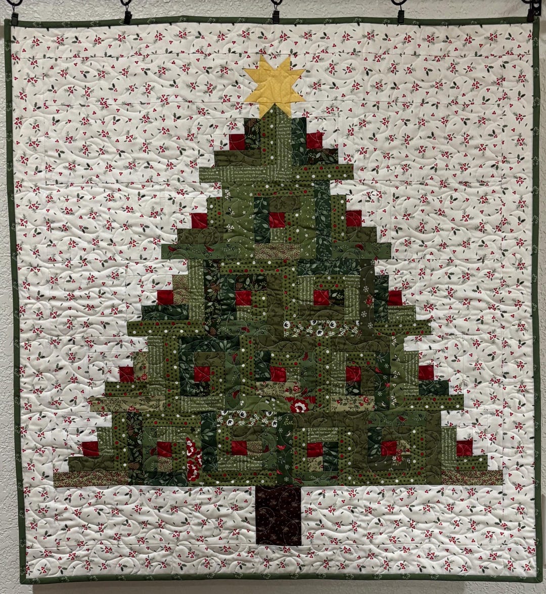 Log Cabin Christmas Tree Quilt or Wallhanging - Etsy