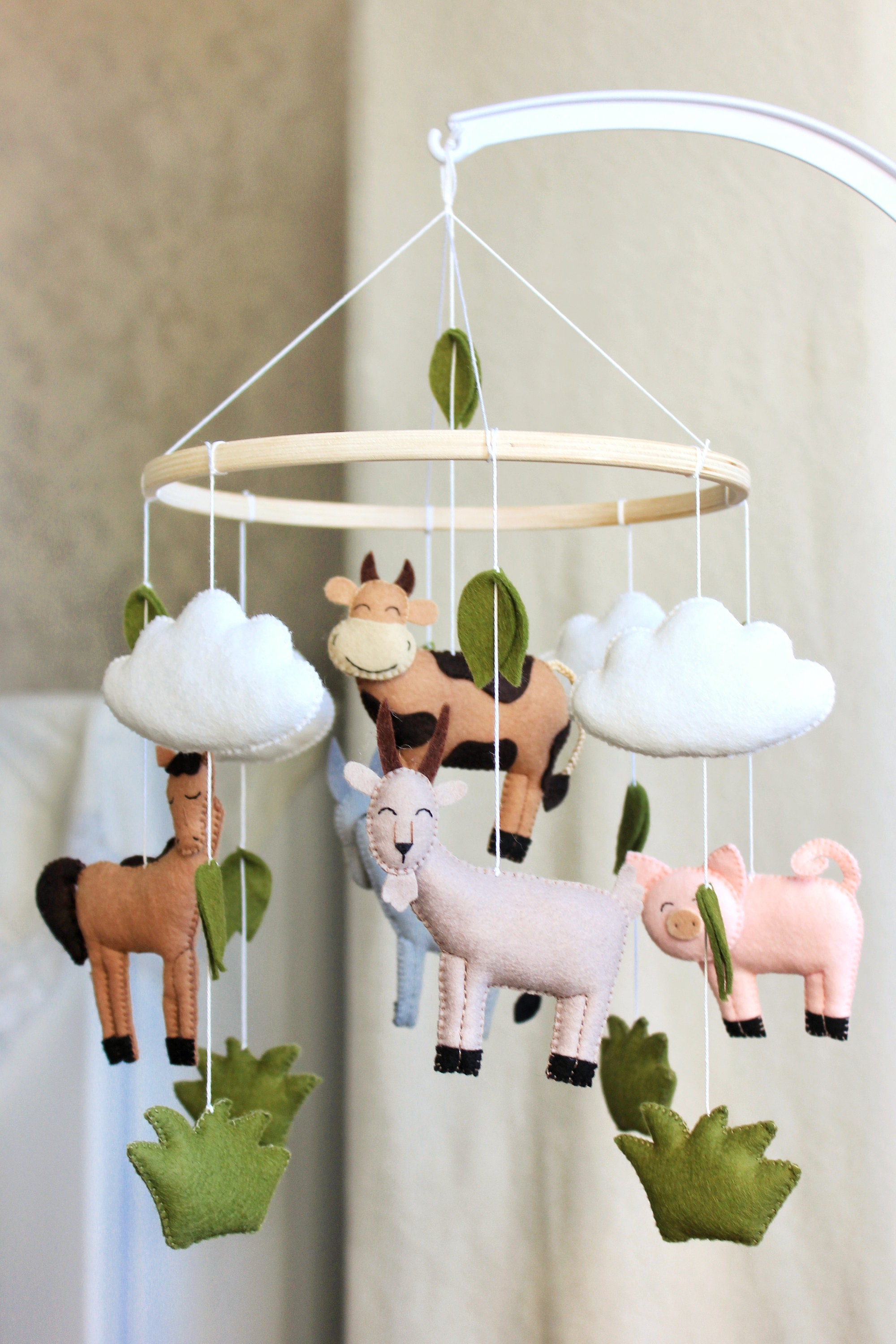 Farm Baby Mobile Animals Crib Mobile Country Style Nursery Etsy