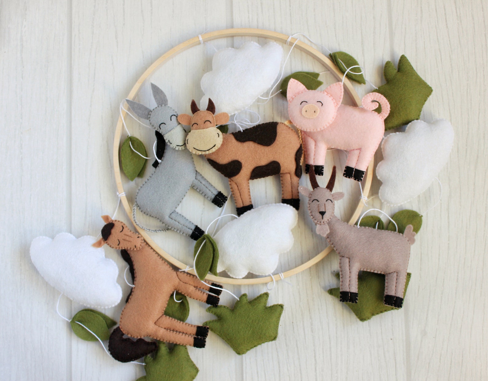 Farm Baby Mobile Animals Crib Mobile Country Style Nursery Etsy