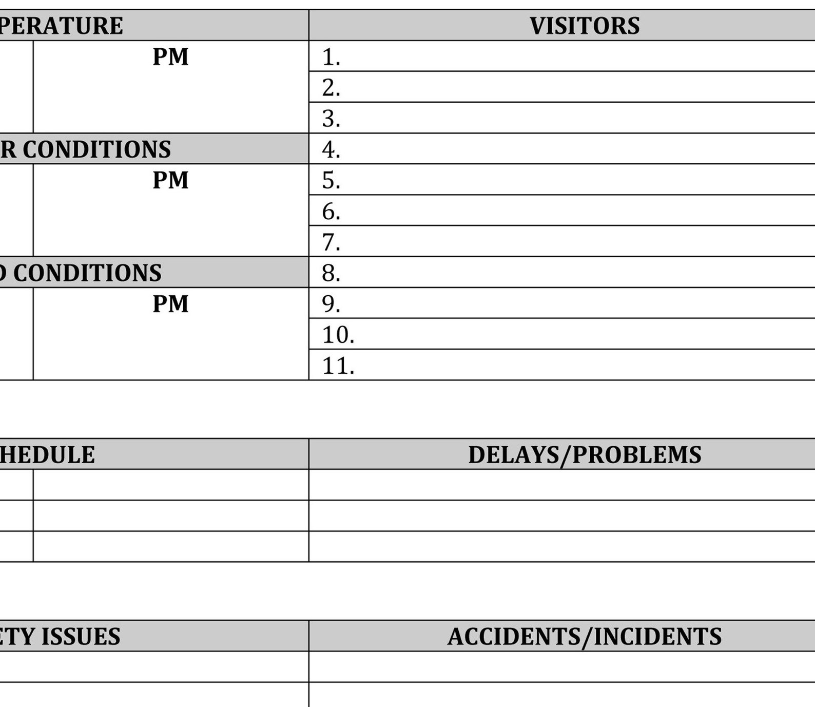 Construction Site Log Book Construction Site Log Etsy