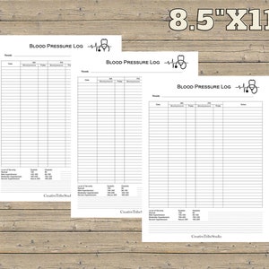 Blood pressure log, blood pressure log book, blood pressure log printable, blood pressure tracker, blood pressure printable, medical tracker