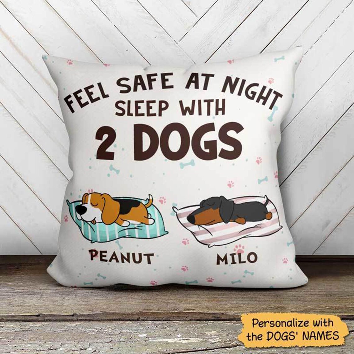 Sleep With Dogs Personalized Dog Canvas Pillow Etsy