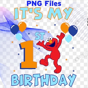 É meu 1º aniversário Png/ Feliz aniversário Png/ Aniversariante Png/ Arquivos de sublimação/ PNG para camiseta/ Download digital