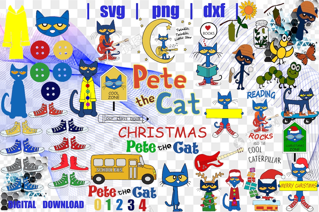 The Cat Svg/ Pete Svg/ File for Cricut Svg/ Silhouette Svg/ Cute File