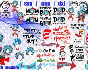 41 Files Dr Seuss Svg/ Cat in the Hat Svg/ File for cricut Svg/ Silhouette Svg/ Cute File