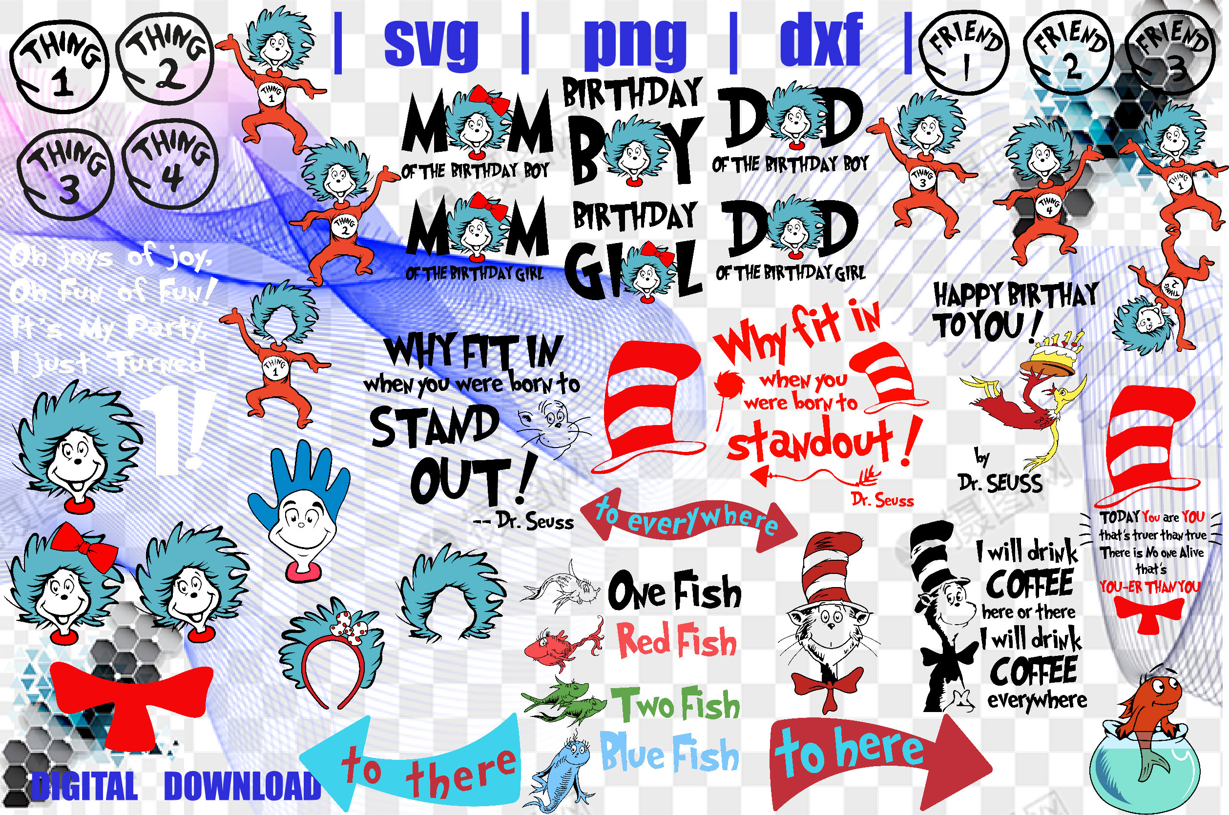 41 Files Dr Seuss Svg/ Cat in the Hat Svg/ File for Cricut Svg ...