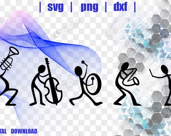 Music Band Svg/ Drummer Svg/ Musical Instruments Svg/ Conductor Svg/ Silhouette for Cricut Svg