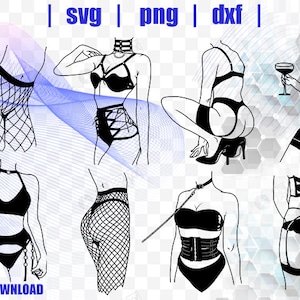 8 donne sexy Svg/Silhouette erotica Svg/Corpo donne Svg/Sexy Lady Svg/Taglia file Svg/Silhouette per Cricut Svg
