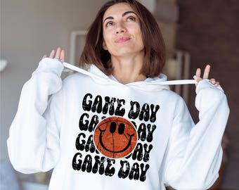 Game Day Basketball Png/Basketball Distressed Design Png/ Basketball Shirt Design /Sublimation File/ Png fot T-shirt/ Digital File