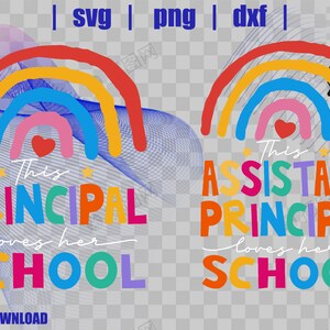 Ta dyrektorka kocha swoją szkołę Svg/Ten zastępca dyrektora kocha swoją szkołę Svg/Pliki do cięcia dla Cricut i Silhouette/Pliki do sublimacji