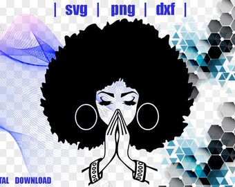 Black Woman Svg/ Afro Girl Svg/ Cut Files Svg/ Silhouette for Cricut Svg