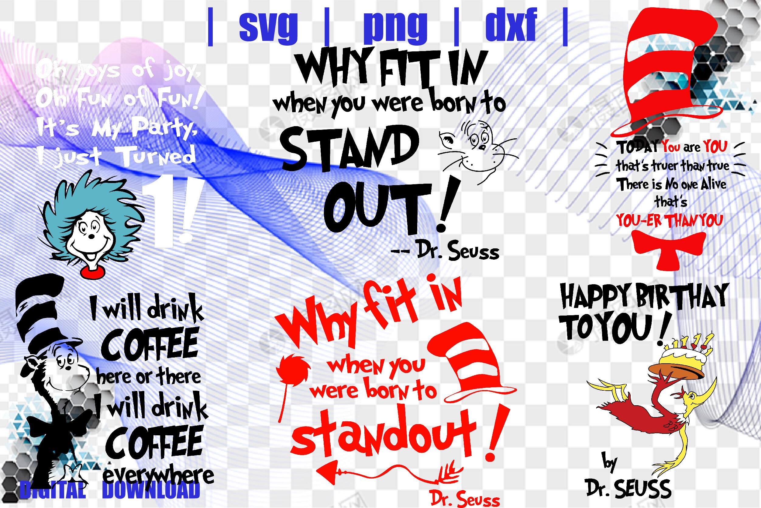 41 Files Dr Seuss Svg/ Cat in the Hat Svg/ File for Cricut Svg ...