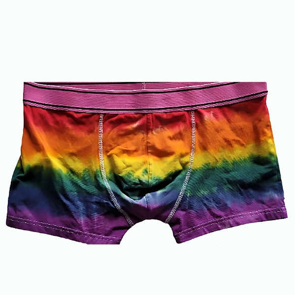 Tie dye rainbow Gay Pride boxers Gay underwear Custom boxers LGTQIA Gay Pride underwear Customisable Gay Pride flag colours