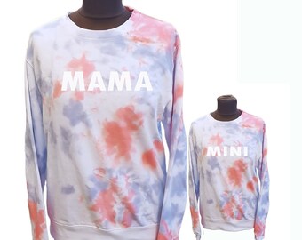 Matching Mama & mini Pastel tie dye sweatshirt Tye dye sweatshirt Mini jumper Customisable colours Adult and children sizes available