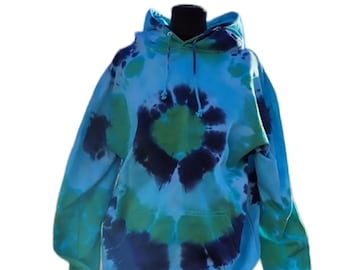 Adults Unisex Tie dye hoodie Psychedelic hoodie Bullseye pattern Multicoloured Athleisure Customisable colours